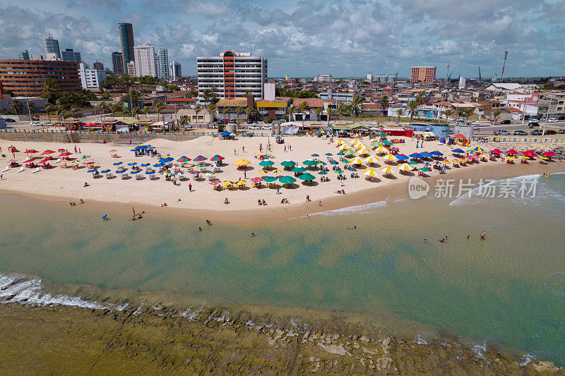 空中景观海滩，里约热内卢Grande do north，巴西